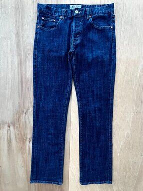 WESC SLIM STRAIGHT LEG JEANS MEN’S sz 32W x 31L Dark Wash Stretch Denim